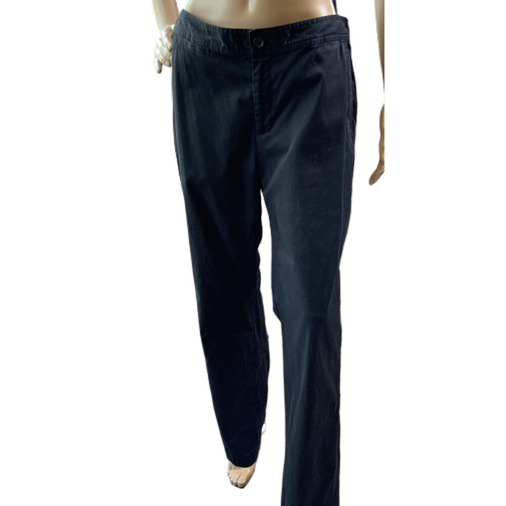 Banana Republic Black Cotton Spandex Flare Leg Harrison Fit Preppy Pants Sz 12